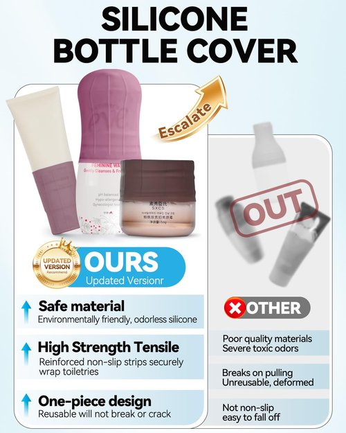 16 Pack Silicone Bottle Cover,Travel Essential for Women Men,Cruise Ship Essential 2025,Beach Vacation EssentialsTravel Size Toiletries,Airplane Travels Accessories Elastic Sleeves for Leak Proofing