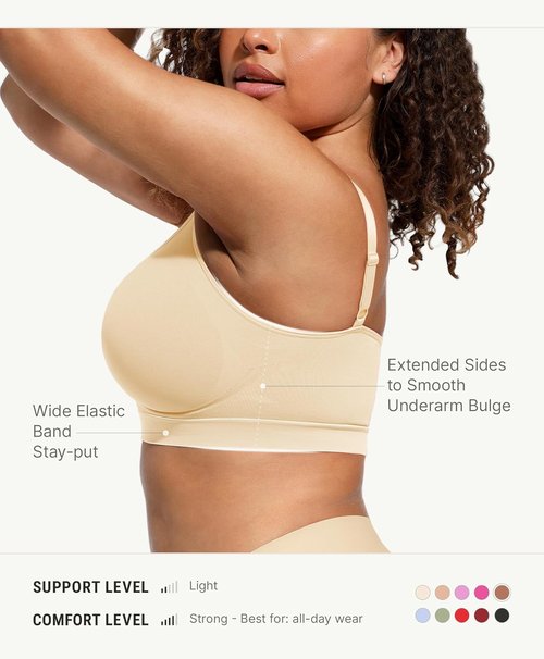 FeelinGirl Bralettes for Women - Comfortable Seamless Supportive Bras | No Underwire, Everyday Wear
