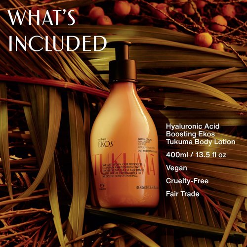 Natura Tukumã Body Care Bundle | Hyaluronic Acid Lotion, Biphase Shower Oil & Hand Cream - Deep Hydration & Improved Skin Elasticity