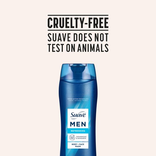 Suave Men Moisturizing Body & Face Wash, With Cedarwood and Mandarin Scent, No Parabens, No Phtahaltes, 18 Oz Pack of 6