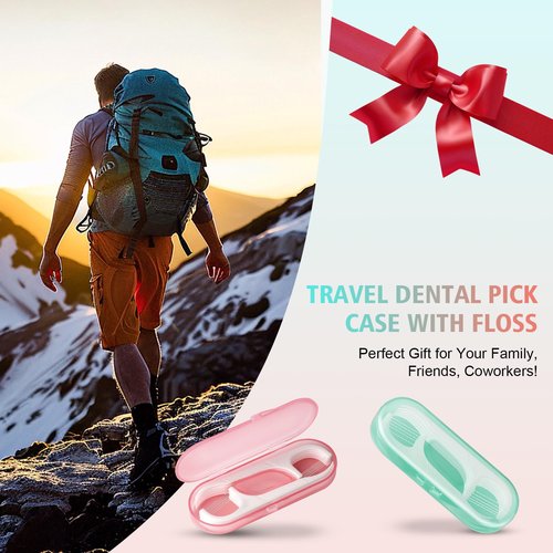 Travel Floss,160 PCS Portable Flossers Dental Picks,16 Pack Individually Cases with Flossing Pick,Floss Sticks for Adults Teeth Cleaning, Sealed Storage Ideal for Family, Hotel, Trip