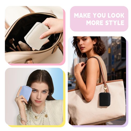 Playexen Mini Makeup Bag, Corduroy Small Cosmetic Bag for Purse with Ring Buckle, Portable Travel Makeup Pouch for Lipsticks, Chapsticks, Coin, Earphone, Credit Card (Black)