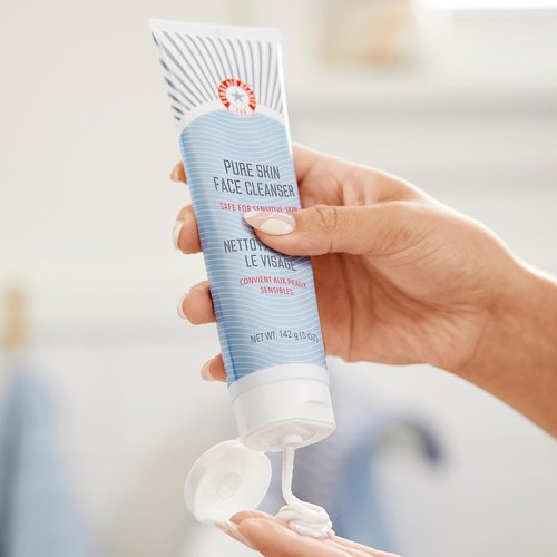 First Aid Beauty Pure Skin Face Cleanser - Gentle Antioxidant Cream Cleanser for Sensitive Skin | 5 oz.
