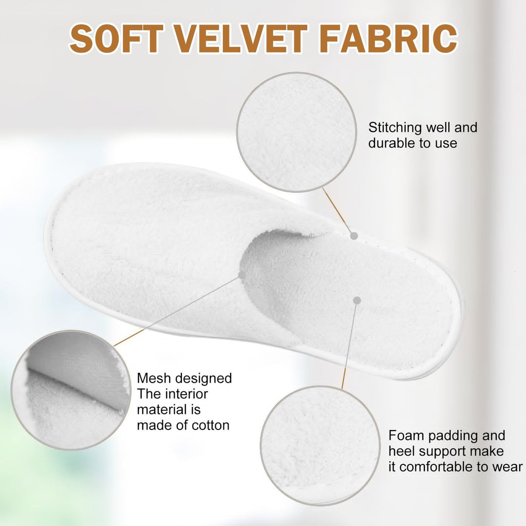 AQUEENLY 6 Pairs Disposable Slippers for Guests, Washable Spa Slippers House Slippers for Guests, Hotel Slipper Guest Slipper for Shoeless Home, Non Slip Indoor Slipper for Women Men