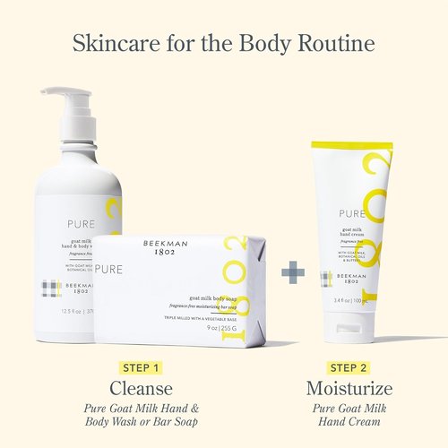 Beekman 1802 Pure Goat Milk Hand Cream - Fragrance-Free Moisturizing Lotion for Dry Skin | 3.4 oz