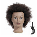 Romance Queen Mannequin Head Human Hair Curly For Black Women Training Head Cosmetology Doll Head for Hairdresser Girls Manikin Head Practice Styling Braiding with Stand (8inch)
