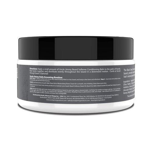 Uncle Jimmy Beard Softener, Conditioning Balm for Men | Hydrates, Smooths, Adds Shine & Tames Flyaway Hair | Made With Shea Butter, Honey 2 Fl Oz
