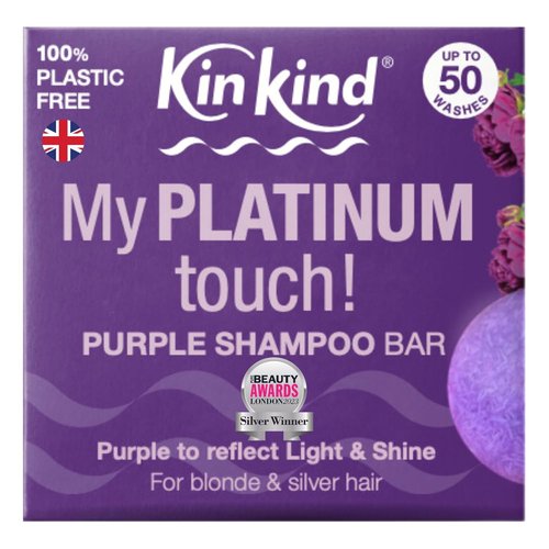 KinKind Toning Purple Shampoo Bar - Perfect for Blonde, Silver & White Hair | Vegan Travel-Friendly Solid Bar - Up to 50 Washes