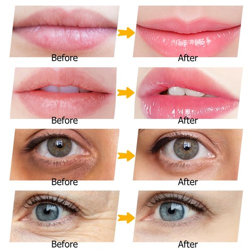 Jakuva 30 Pairs Lip Masks & Eye Masks,Gold Under Eye Patches for Puffy,Peach Red Lip Masks Skincare,Effectively Moisturizing Facial Skin, Anti-Aging, Reducing Fine Lines, Nourishing for Face Care