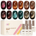 GAOY Glitter Cat Eye Gel Nail Polish Set - 6 Holographic Colors for Stunning DIY Nail Art | UV Soak Off