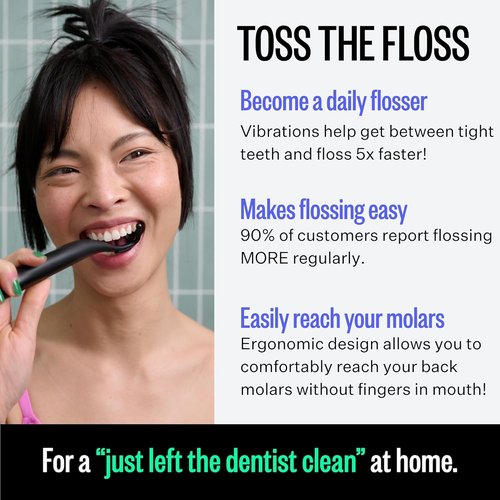 FLAUS Electric Flosser - Dentist Recommended Water Flosser with 3 Speeds & 45 Refill Heads for Sensitive Gums