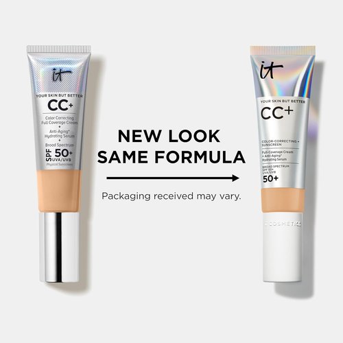 IT Cosmetics CC+ Cream - Full Coverage Foundation With SPF 50+ & Anti-Aging Serum | Lightweight, 24H Wear