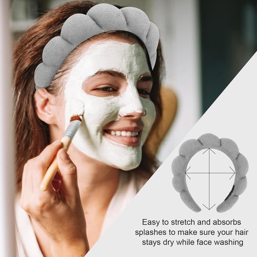 Skiennix Terry Cloth Spa Headbands - Soft Makeup Headbands for Skincare Routine | 3 Pack
