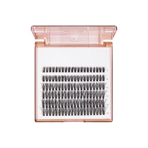 BeBlinky False Eyelashes, Lash Extension Kit 07, 9mm-16mm, Narrow Band, Easy to Apply and Remove, No Damage to Natural Eyelashes, 120 Lash Clusters - Wispy