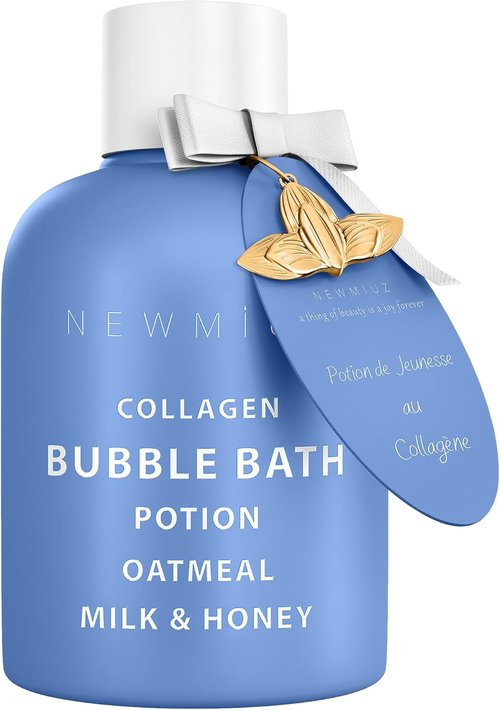 Skiennix Collagen Luxury Bubble Bath - Long-Lasting Foam with Oatmeal, Milk & Honey | Moisturizing Spa Gift for Relaxation