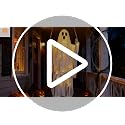 Halloween Decorations Outdoor 4.6FT Hanging Swing Ghost with 8 Light Modes - Yard Porch Decor