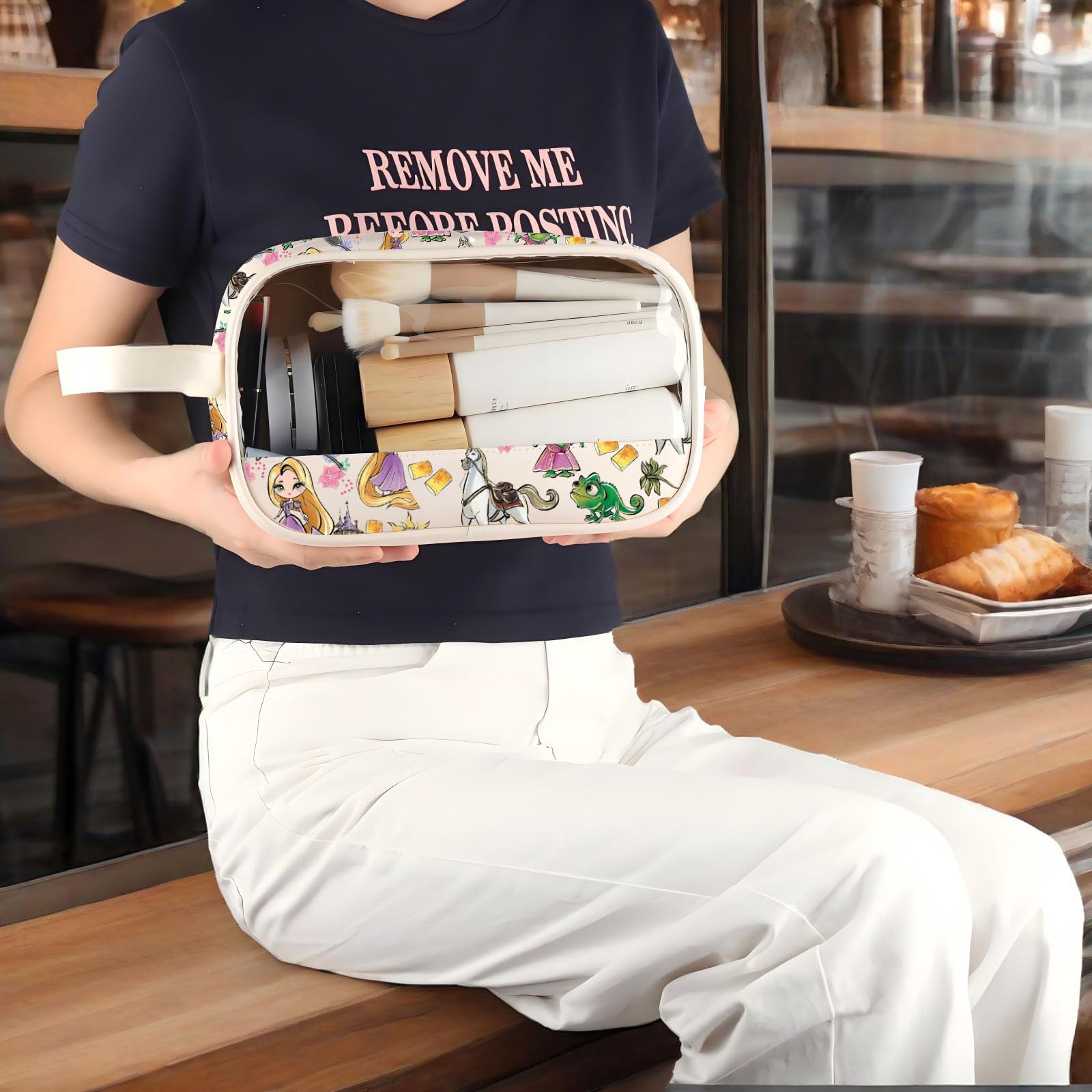 WZMPA Princess Hair & Sun Cosmetic Bag Fairy Tales Fans Gift You Are Braver Stronger Beautiful Than You Know Hair Movie Makeup Zipper Pouch Bag (Always Hair-CMB)