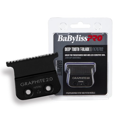 BaBylissPRO Barberology Deep Tooth Graphite Replacement Blade for Outlining Hair Trimmers (FX707B2), Black