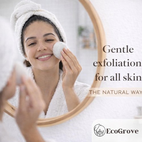 EcoGrove Konjac Face Sponge, Facial Scrubber Puff, Exfoliating Sponge for Sensitive Skin, Plant-Based Makeup Remover, Biodegradable,Face Exfoliator Tool, Konjac Sponge Face