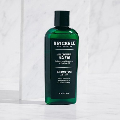Brickell Men's Acne Face Wash - Natural & Organic Formula with 2% Salicylic Acid | 6 Ounces for Clear Skin