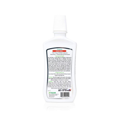 Spry Natural Xylitol Mouthwash Fluoride Free with Enamel Support, Gentle Alcohol Oral Rinse, Non-GMO, Spearmint - 16 fl oz (Pack of 2)