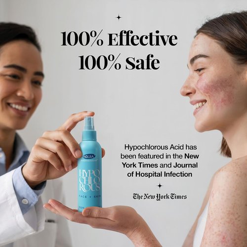 Hypochlorous Acid Spray - Antimicrobial Facial Cleanser for Acne & Skin Issues | 8oz Face Mist
