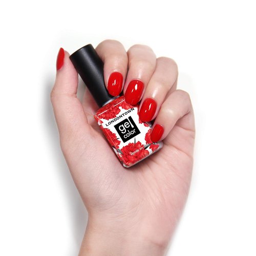 LONDONTOWN Gel Nail Polish - Long-Lasting, Chip-Resistant High Shine | Glossy Shimmery Red Orange, 12ml