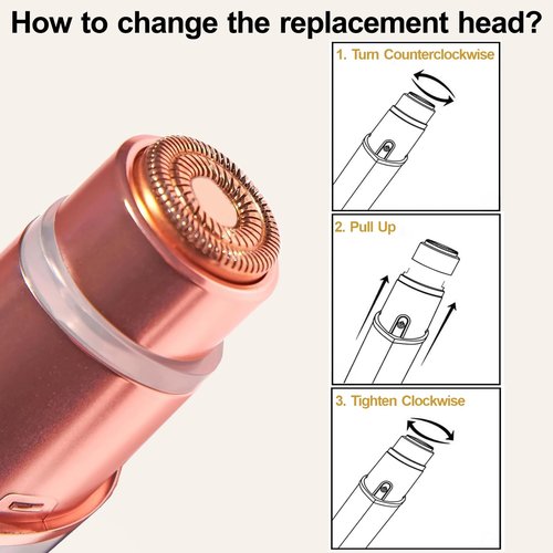 Generation 3 Replacement Heads for NEW Finishing Touch Flawless Facial Hair Remover Gen 3 - Double Precision Enhanced Floating Blades Heads for Flawless Gen 3, PACK of 6, w/Storage Case & Clean Brush