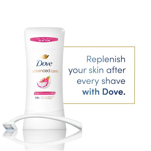 Dove Advanced Care Antiperspirant Deodorant for Women Dragon Fruit & Coconut Cream 3 pack 72 hour sweat and odor protection 2.6 oz