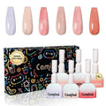 CAMILA ¿ 6pcs 15ml Hema Free Tpo Free Gel Polish Set Jelly Pink Gel Nail Polish Kit Soak Off Gel Polish Manicure Salon For Women J Set