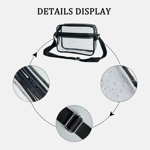 TotePrint Transparent Colorful Iridescent PVC Crossbody Bag, Girl Purse Cosmetic Storage Bag 10.2 x 7.48 x 2.95 inches (A230084-1012-0)