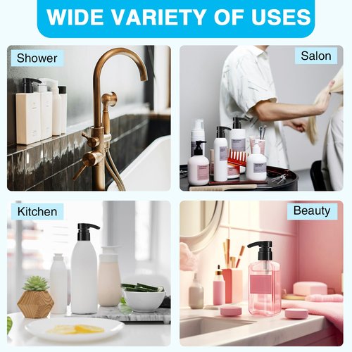 4-Pack Shampoo Pump for Liter 33.8 oz Shampoo and Conditioner, Pump Dispenser Fits Most Salon Brand Bottles with 1.1 inch Wide Opening, Black Replacement Pump for Hair Products, Body Wash, Lotion, Gel