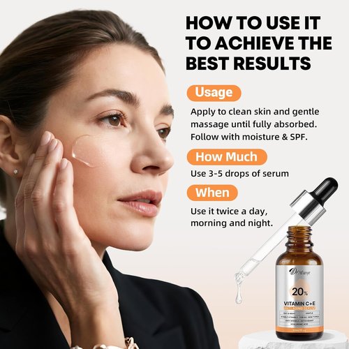 **Regine Switzerland Vitamin C Serum - Brightening Anti-Aging Formula with Hyaluronic Acid & Vitamin E for Sensitive Skin**