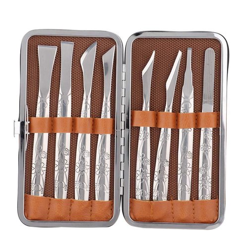 Ingrown Toenail Tool, 8pcs Stainless Steel Foot File Dead Skin Horny Remover Foot Callus Sha ver Foot Skin Planer Pedicure Tool Set for Ingrown Foot Fingernail Care