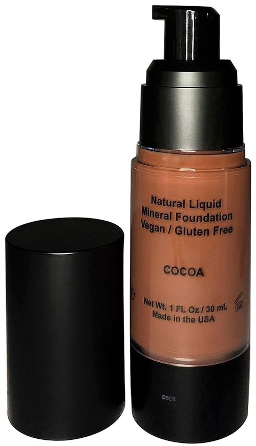 Mom's Secret 100% Natural Liquid Foundation - Organic, Vegan, Aloe-Based, Gluten-Free | 1 Fl Oz (Cocoa)