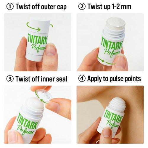 TINTARK Mini Solid Perfume Stick - Long-Lasting Fruity Floral Fragrance Balm - Inspired by English Pear & Freesia - 5g
