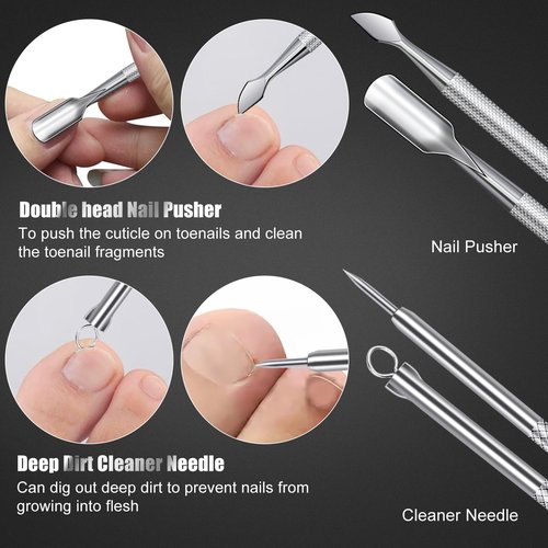 7-Piece Ingrown Toenail Treatment Set, Professional Stainless Steel Ingrown Toenail Removal Kit, Toenail Clippers for Thick Toenails, Pedicure Tools for Feet, Nail Clippers for Thick and Ingrown Nails