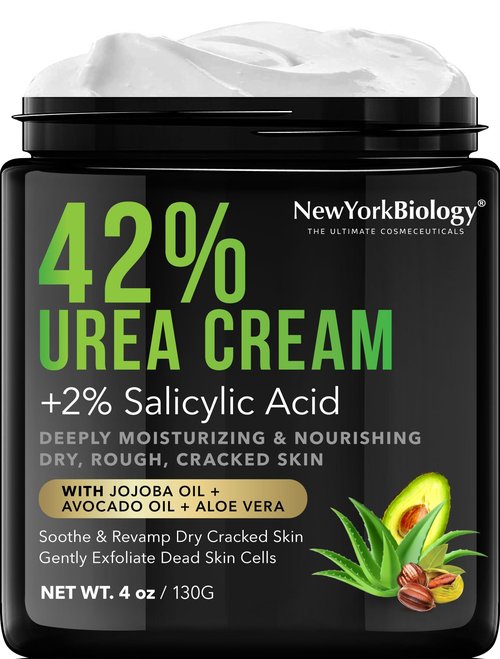 New York Biology 42% Urea Cream with 2% Salicylic Acid - Moisturizing Urea Foot Cream for Dry Cracked Heels, Calloused Feet, Athletes Foot, Dry Cracked Feet and Dead Skin - 4 oz