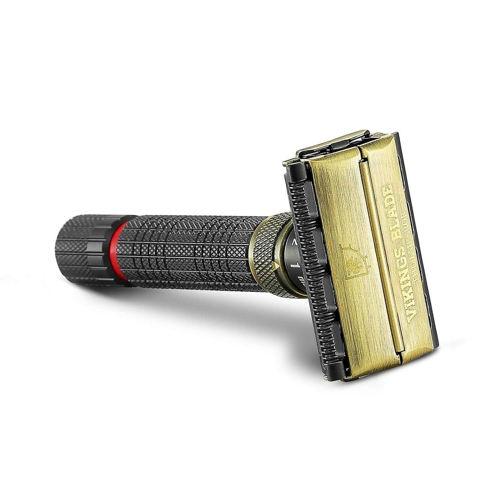 VIKINGS BLADE Adjustable Double Edge Safety Razor - Eco-Friendly & Smooth Shaving Experience | Luxury Case Included