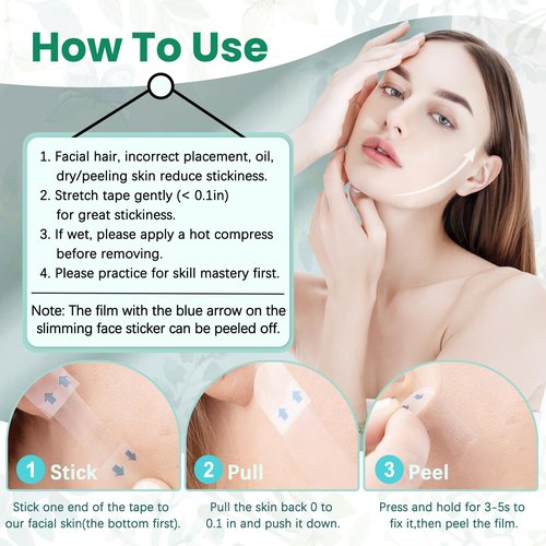 Face Neck Tape Lifting Invisible,Face Lift Tape, Instant Facelift Tape,Makeup V-Edge Face Patches,Necks Less Strip for Women Turkey Neck,Jowl,Eye,Loose Skin,Wrinkle,Double Chin (1 Count (Pack of 164))