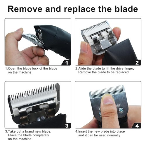 Andis Professional Detachable Ceramic Blades Set - 5 Pcs Compatible with AGC, BDC, BGC, MBG, Oster Classic 76