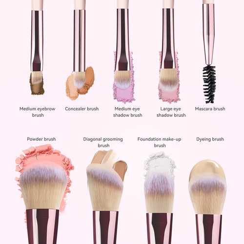 Trendy Teen Girl Gifts – Travel Makeup Brush Set with LED Light Mirror, Perfect Tween Birthday Gifts for Girls 11-16+ year old(Pink)