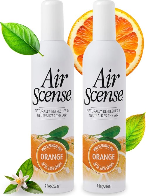 Air Scense Air Freshener | Natural Orange Deodorizer Spray for Home & Bathroom - 7 fl oz (2-Pack)