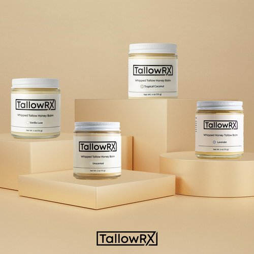 100% Grass-Fed Beef Tallow for Skin – Whipped Tallow Honey Balm, Pure & Organic Moisturizer for Face & Body with Manuka Honey, Jojoba & Calendula – Deep Hydration & Soothing (4 oz, Vanilla Scented)