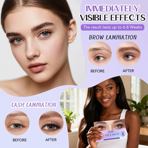 Lash Lift Kit - Eyelash Perm Kit - Eyebrow Lamination Kit, 2 in 1 Professional Eyelash Curling Lash Extension & Eyebrow Lift Kit, Eyelash Lift Kit Easy to Use for Salon & DIY Home Use, Lasts 6-8 Weeks
