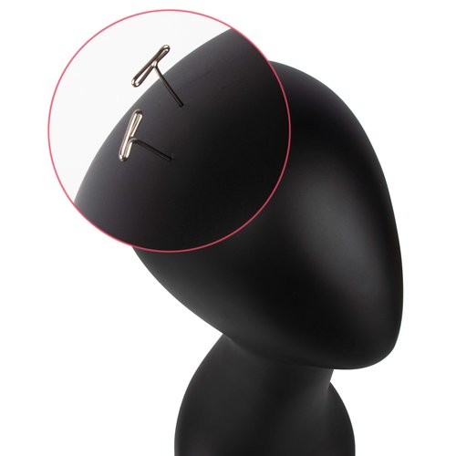 A1 Pacific Mannequin Wig Head Shoulder Female Male Bust Display Hair Hat Mask AB-W (Matte Black)