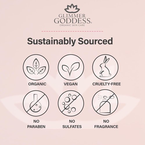 Glimmer Goddess Organic Whipped Body Butter - Moisturizing Cream with Shea & Cocoa Butter | Lavender & Lemon, 8oz