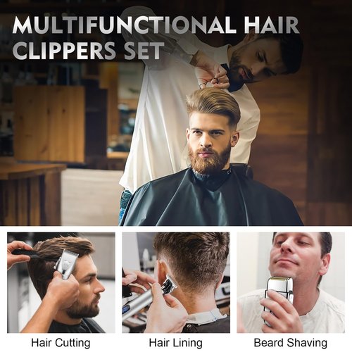 Suttik Professional Hair Clippers Set for Men, Electric Foil Shavers for Men, Barber Kit Clipper and Trimmer Set with Travel Case