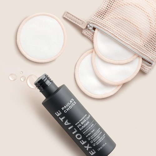Paula’s Choice SKIN PERFECTING 2% BHA Liquid Exfoliant & Eco-Friendly Cotton Pads Duo | Fragrance-Free Set of 2