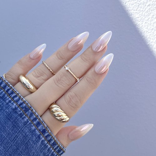 Daily Charme Magic White Nail Chrome Powder (White) 1g, Pearlescent Nail Chrome Powder, Glazed Donut, Nail Art Decoration, Home DIY/Nail Salon Manicure